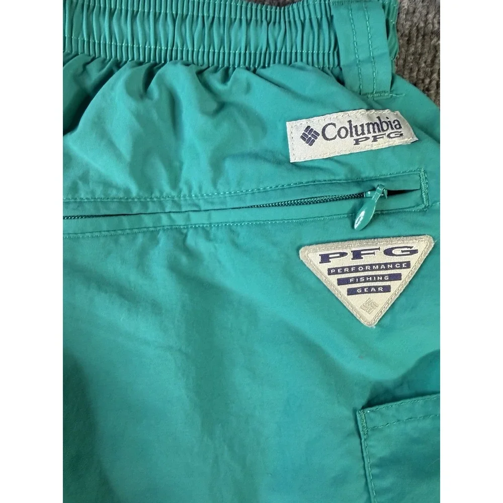 Columbia PFG Omni-Shade Mens Swim Trunks Shorts Teal Green‎ Size M Mesh Lined